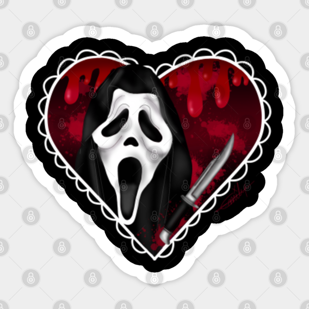 Ghostface Heart Ghostface Scream Sticker Teepublic 9408